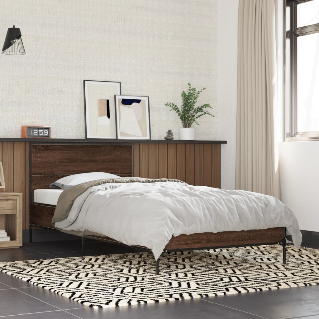 Cadre de lit sans matelas chêne marron 90x200 cm - XIOS