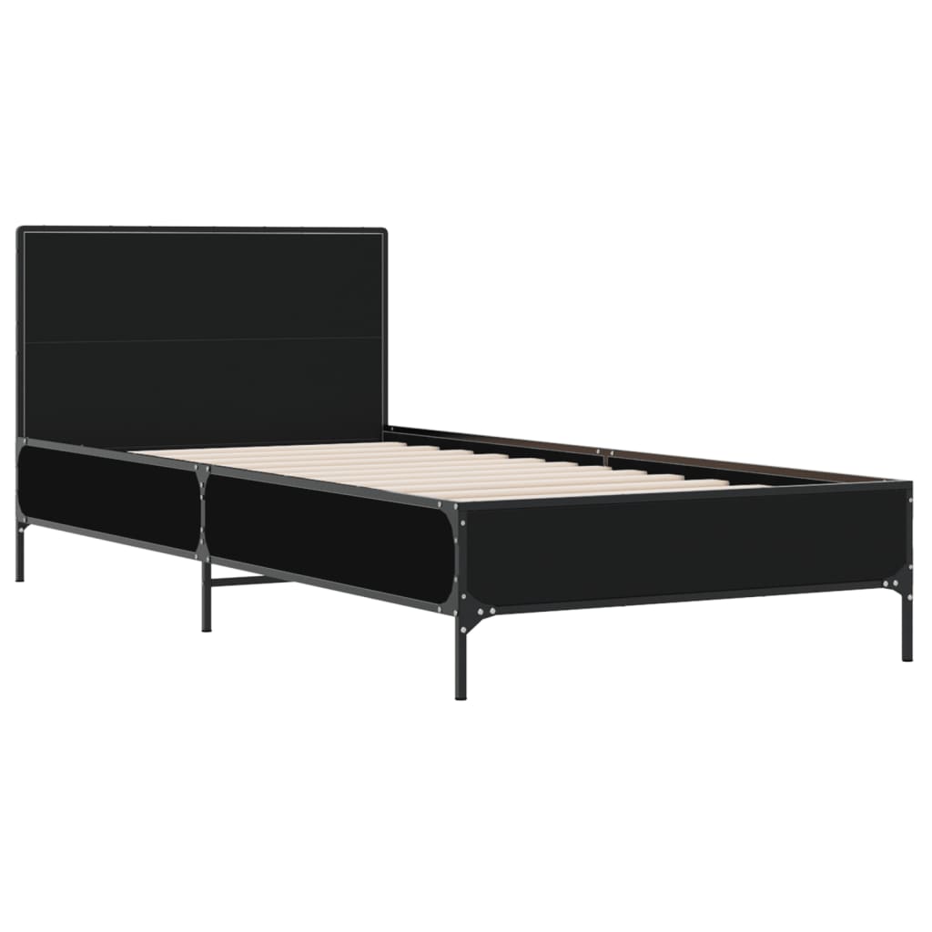 Cadre de lit sans matelas noir 100x200 cm - XIOS