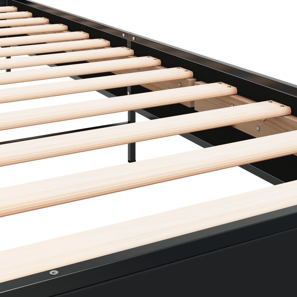 Cadre de lit sans matelas noir 100x200 cm - XIOS
