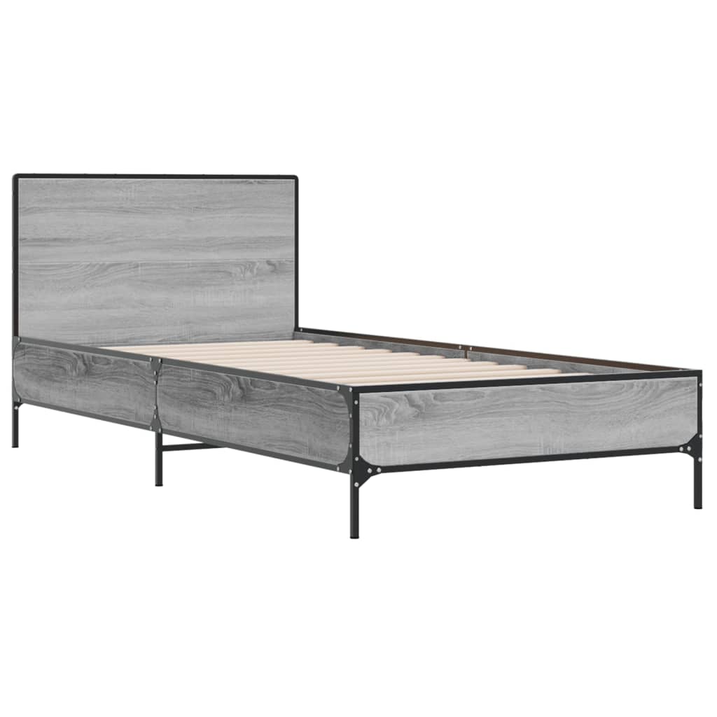 Cadre de lit sans matelas sonoma gris 100x200 cm - XIOS