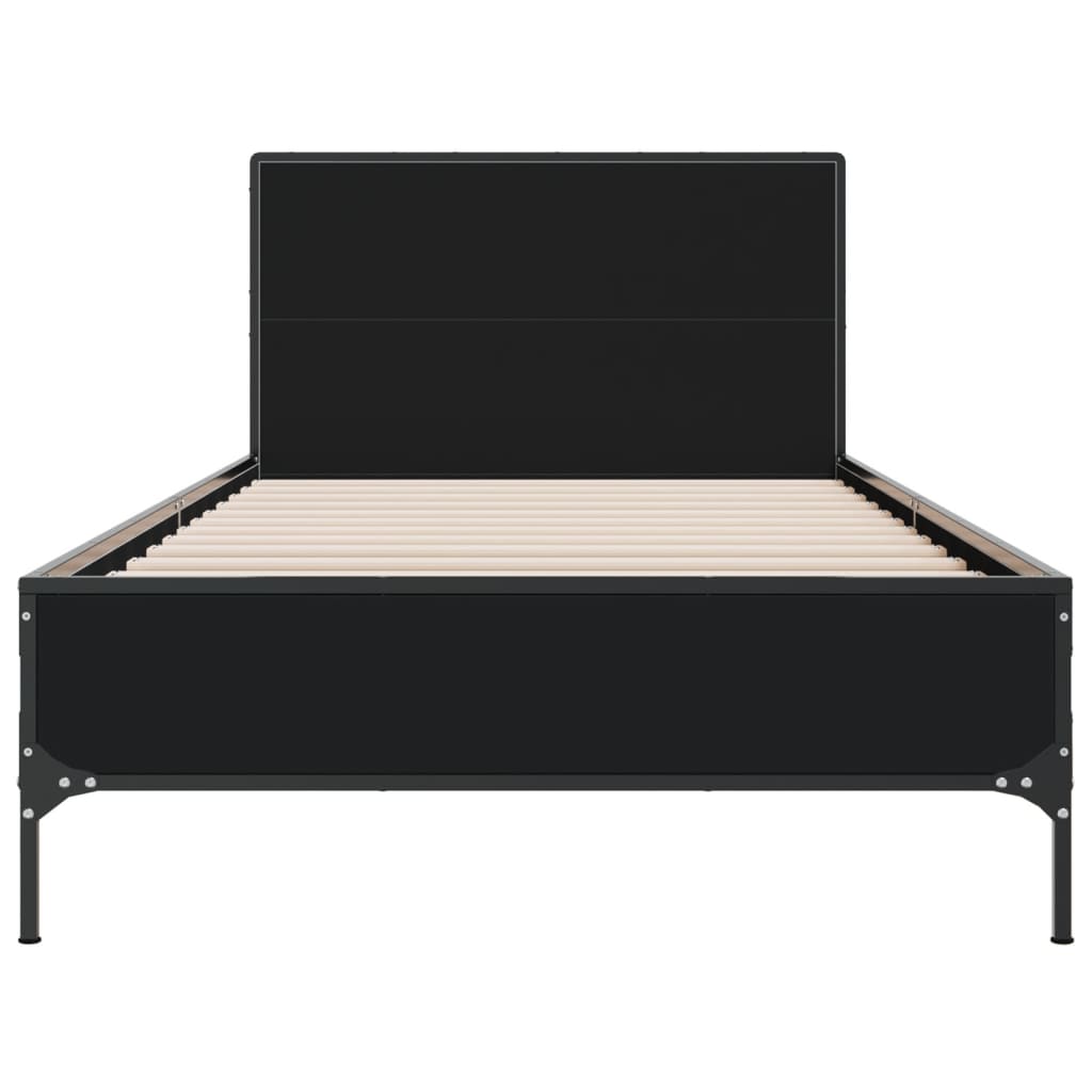 Cadre de lit sans matelas noir 75x190 cm - XIOS