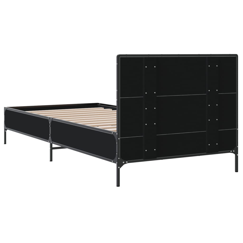 Cadre de lit sans matelas noir 75x190 cm - XIOS