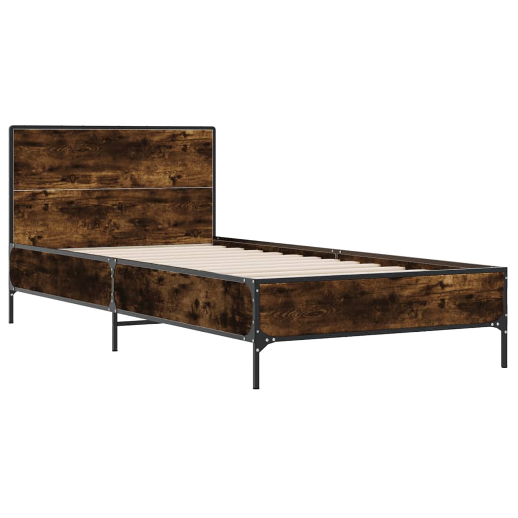 Cadre de lit sans matelas chêne fumé 75x190 cm - XIOS