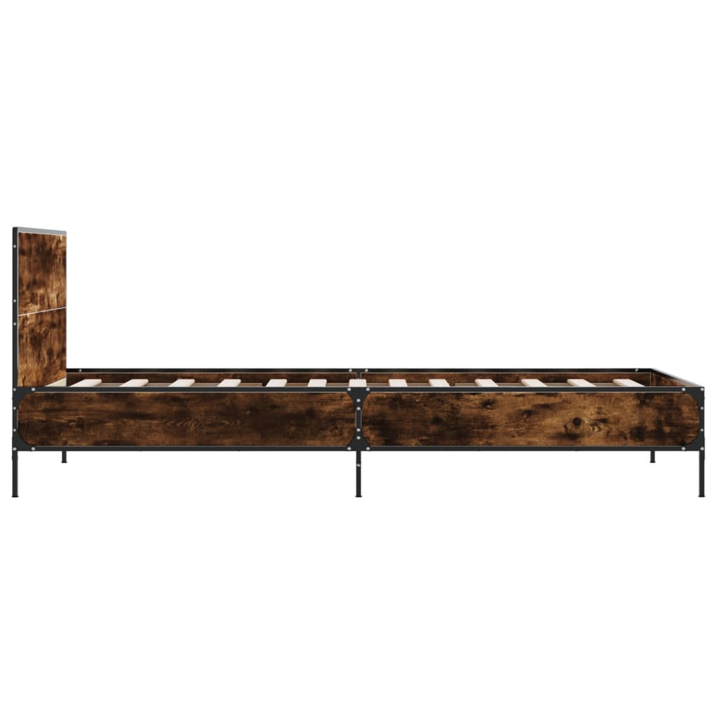 Cadre de lit sans matelas chêne fumé 75x190 cm - XIOS