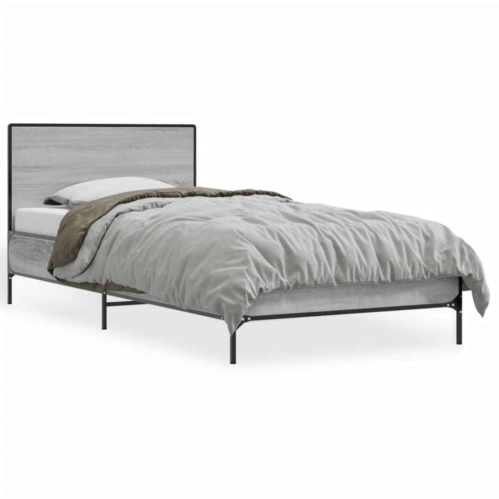 Cadre de lit sans matelas sonoma gris 75x190 cm - XIOS