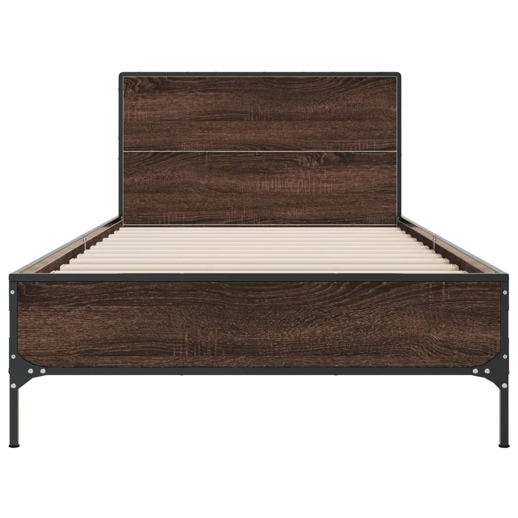 Cadre de lit sans matelas chêne marron 75x190 cm - XIOS