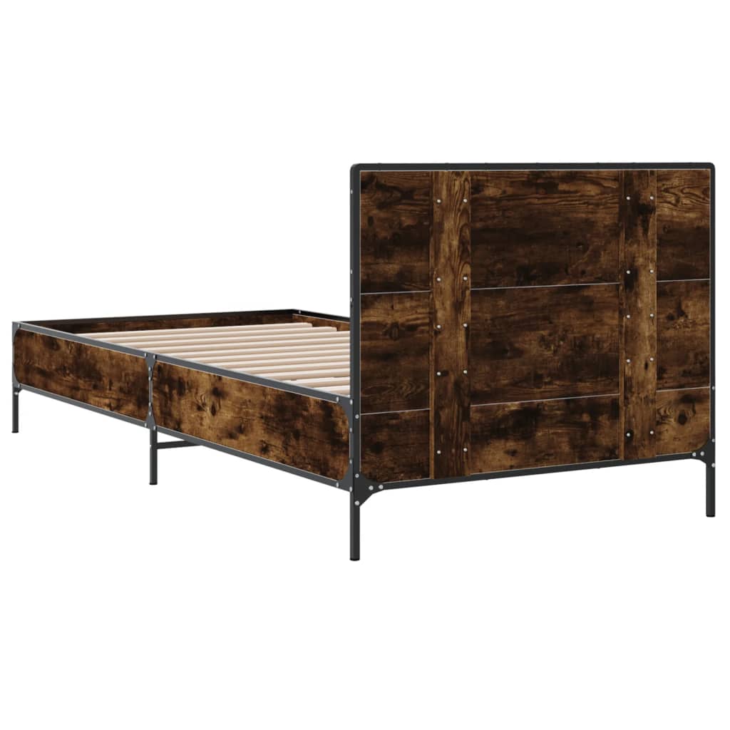 Cadre de lit sans matelas chêne fumé 90x190 cm - XIOS
