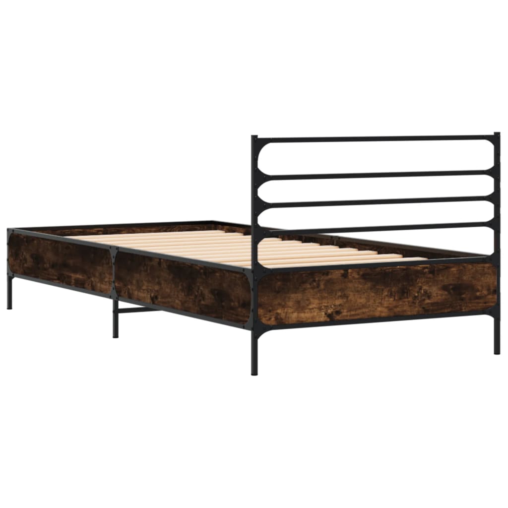 Cadre de lit sans matelas chêne fumé 90x200 cm - XIOS