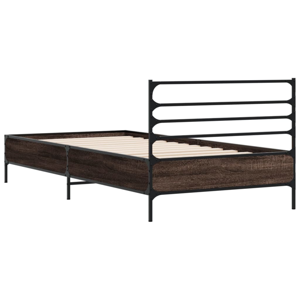 Cadre de lit sans matelas chêne marron 90x200 cm - XIOS