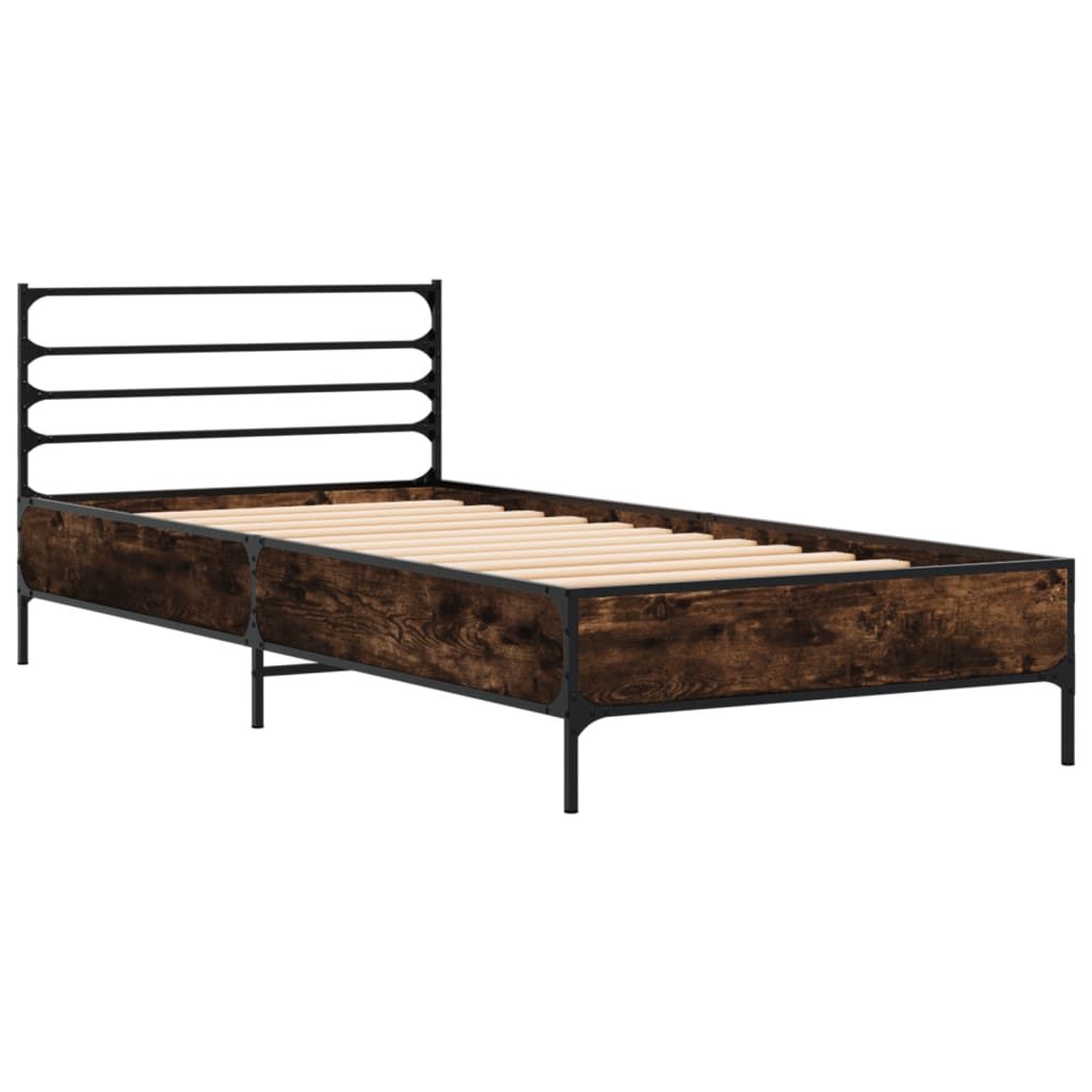 Cadre de lit sans matelas chêne fumé 100x200 cm - XIOS