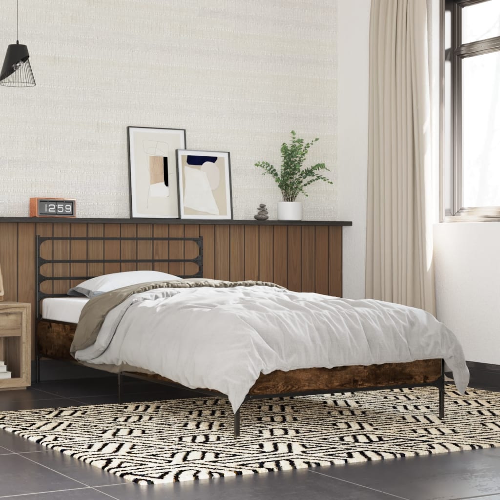 Cadre de lit sans matelas chêne fumé 100x200 cm - XIOS