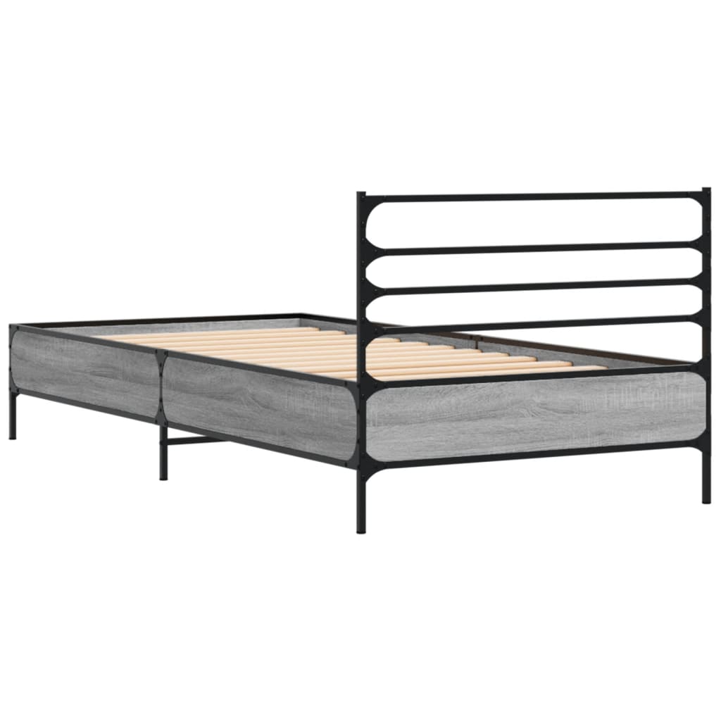 Cadre de lit sans matelas sonoma gris 100x200 cm - XIOS