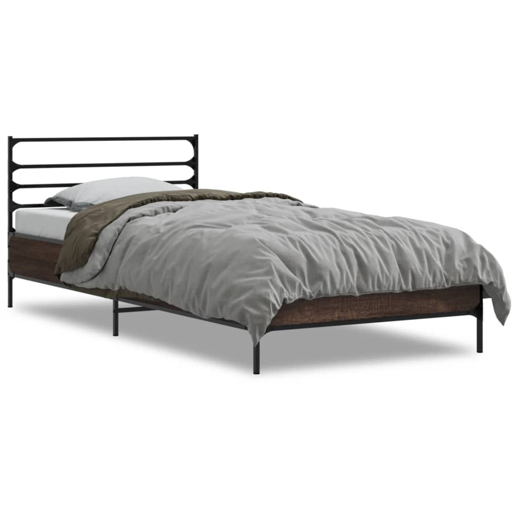 Cadre de lit sans matelas chêne marron 100x200 cm - XIOS