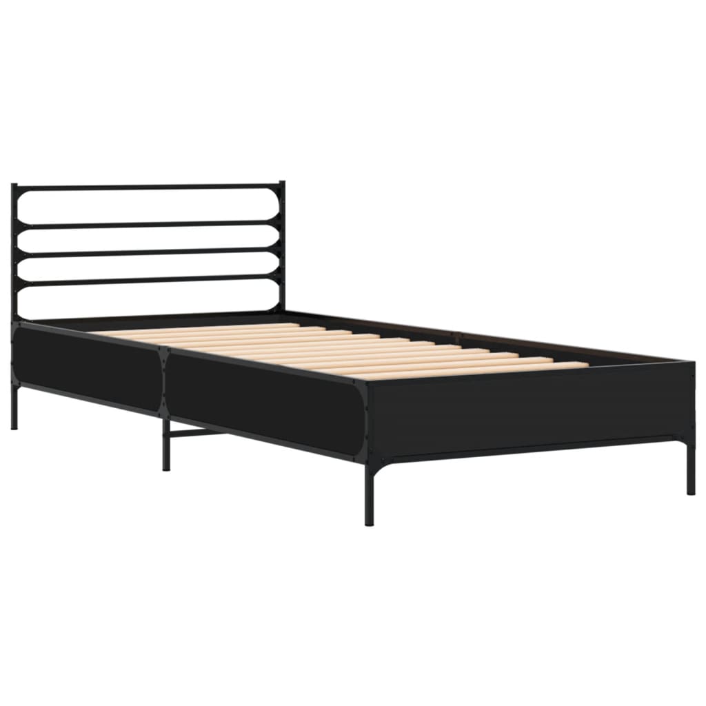 Cadre de lit sans matelas noir 90x190 cm - XIOS