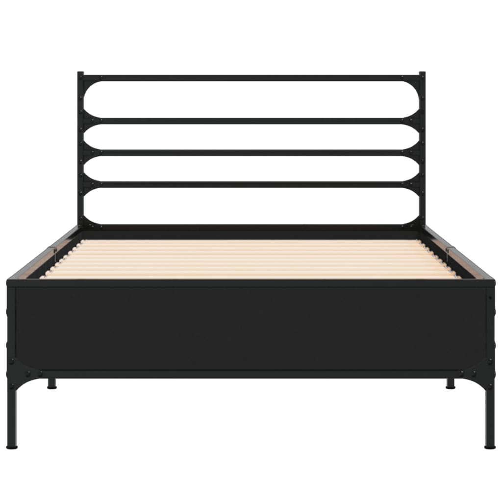 Cadre de lit sans matelas noir 90x190 cm - XIOS