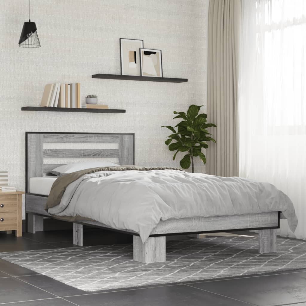 Cadre de lit sans matelas sonoma gris 100x200 cm - XIOS