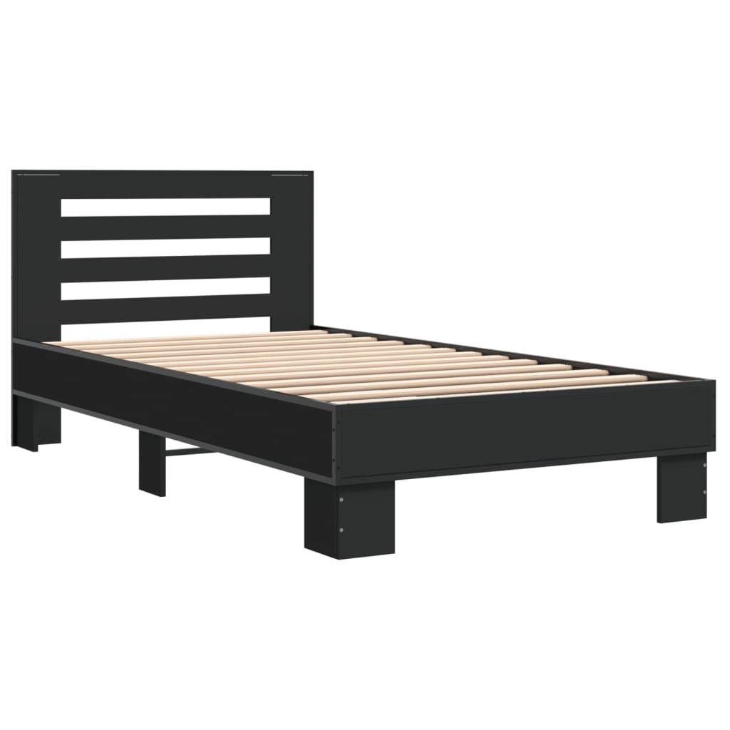 Cadre de lit sans matelas noir 75x190 cm - XIOS