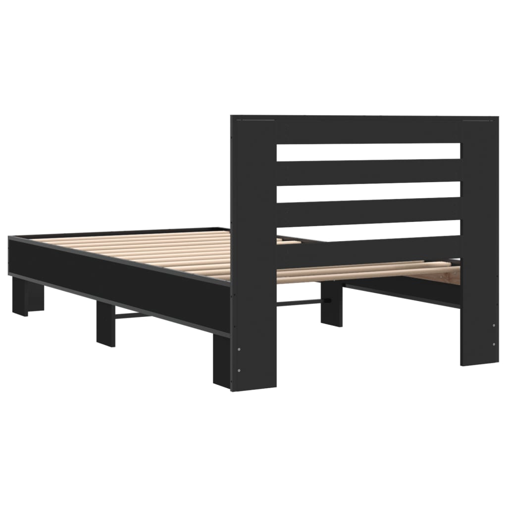 Cadre de lit sans matelas noir 75x190 cm - XIOS