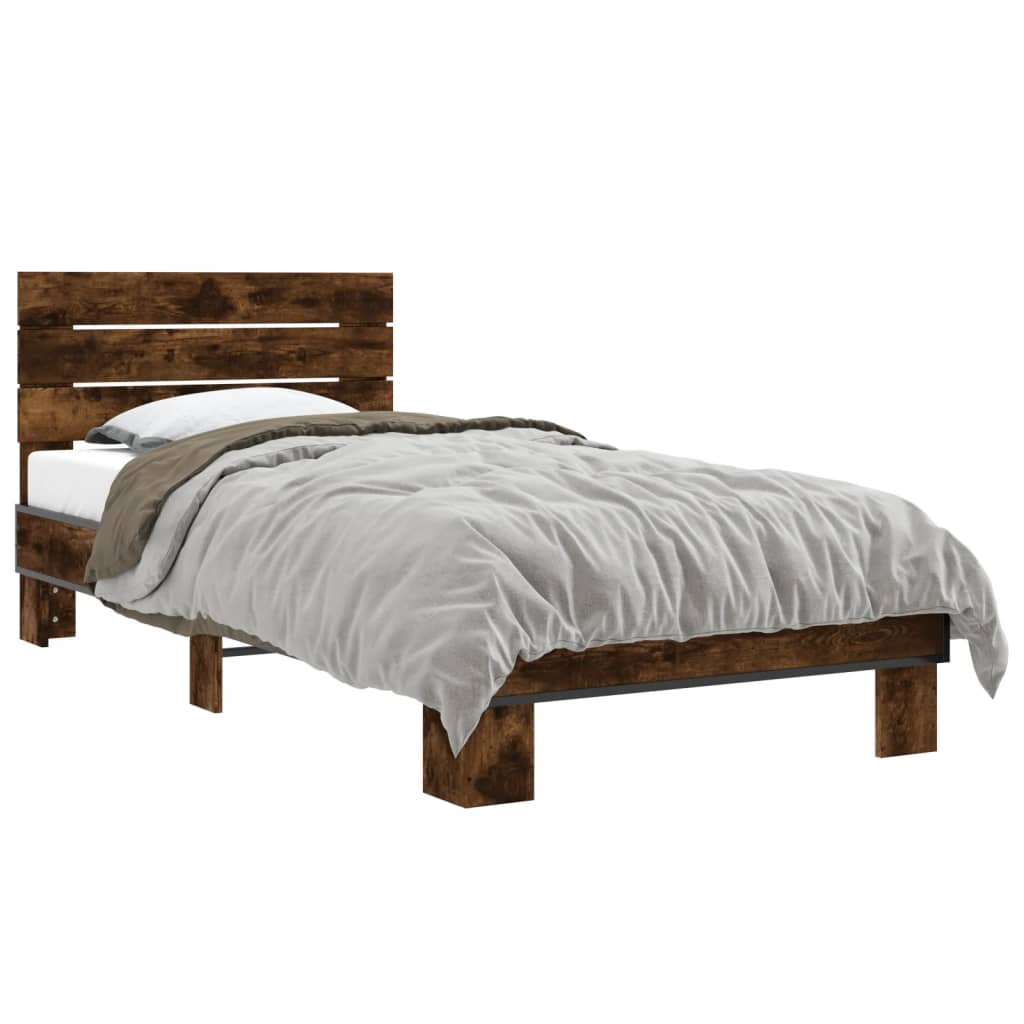 Cadre de lit sans matelas chêne fumé 100x200 cm - XIOS