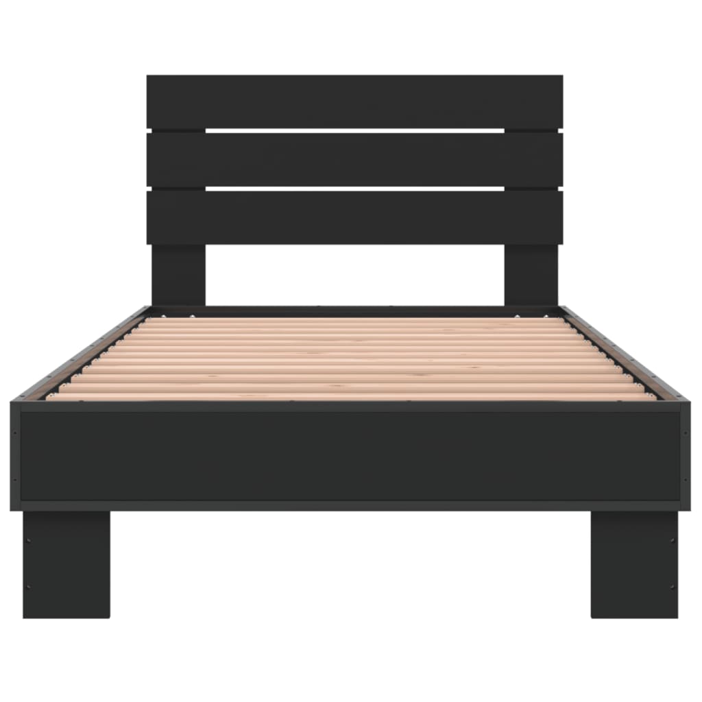 Cadre de lit sans matelas noir 90x200 cm - XIOS