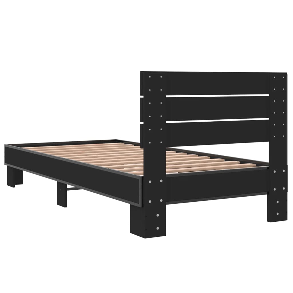 Cadre de lit sans matelas noir 90x200 cm - XIOS