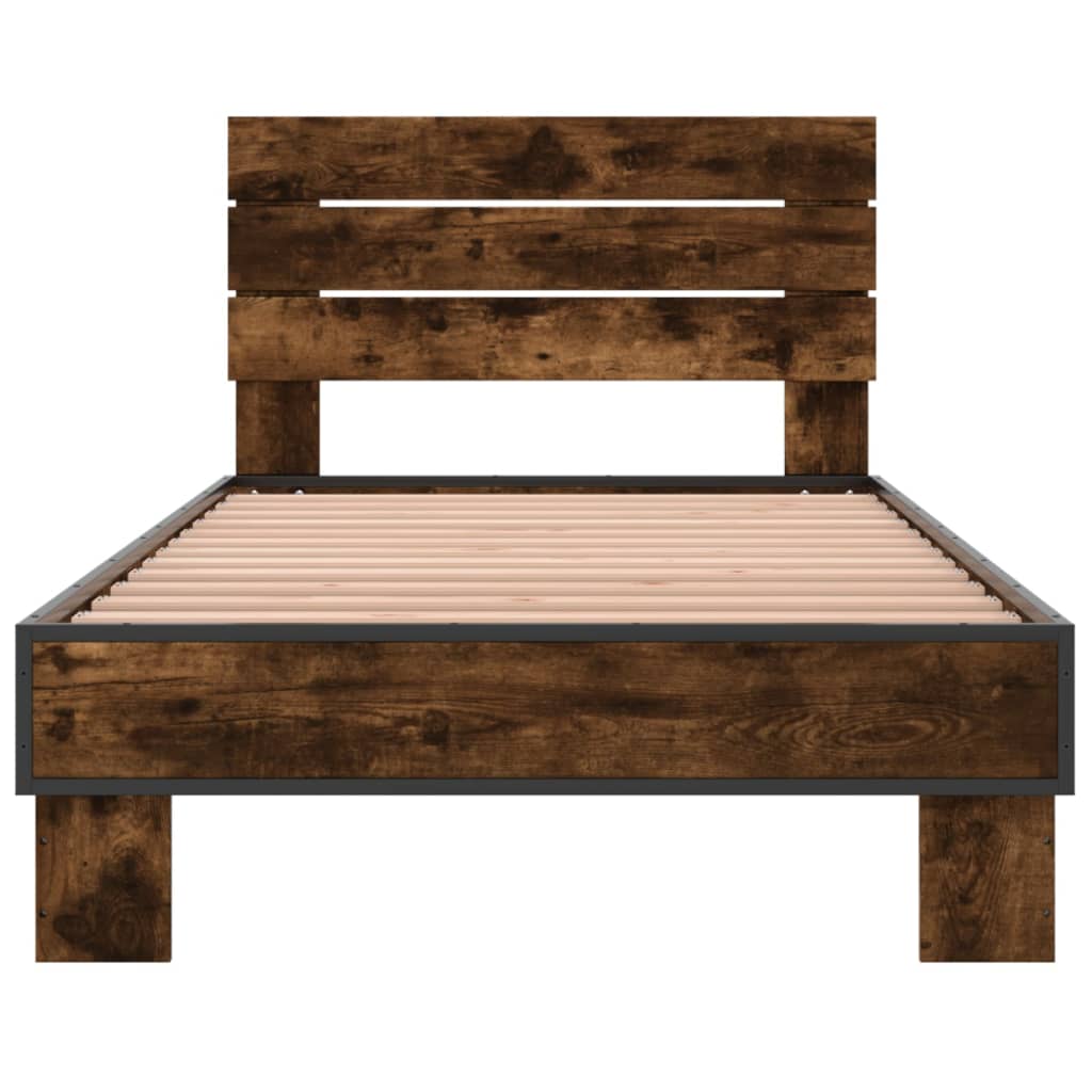 Cadre de lit sans matelas chêne fumé 90x200 cm - XIOS