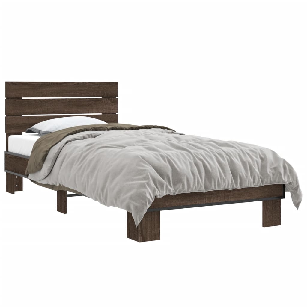 Cadre de lit sans matelas chêne marron 90x200 cm - XIOS