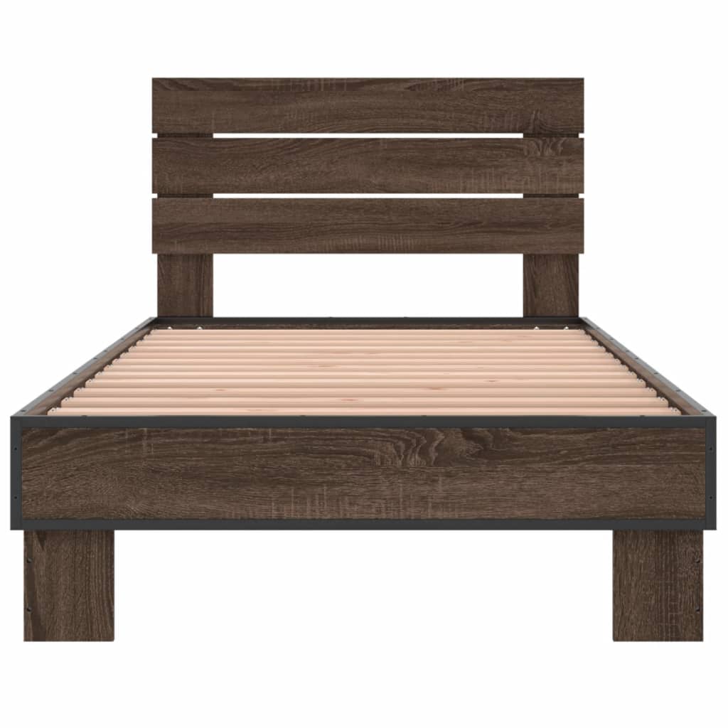 Cadre de lit sans matelas chêne marron 90x200 cm - XIOS