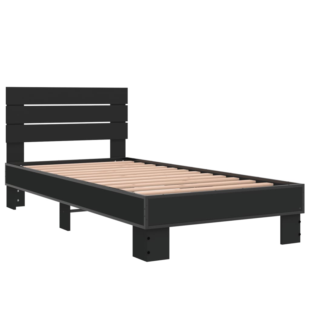 Cadre de lit sans matelas noir 75x190 cm - XIOS