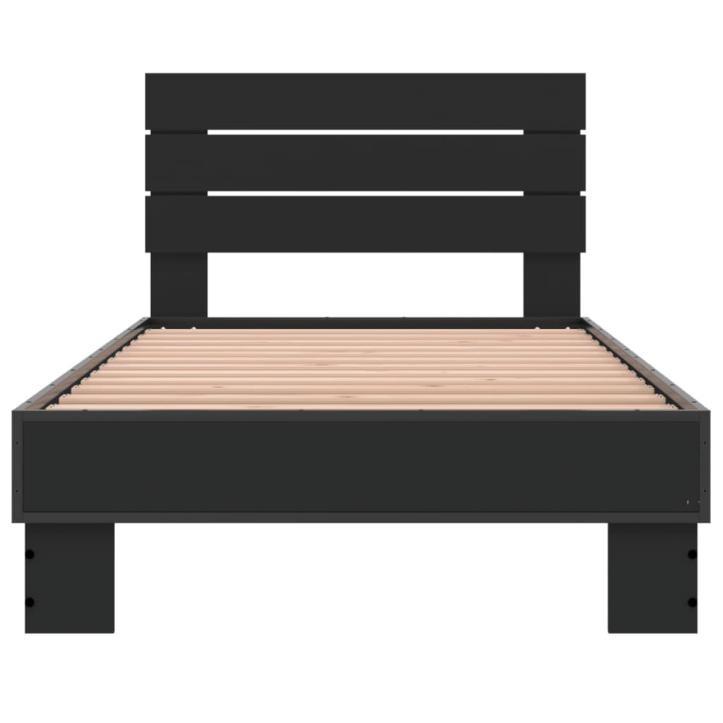 Cadre de lit sans matelas noir 75x190 cm - XIOS