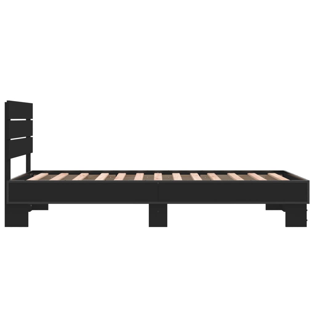 Cadre de lit sans matelas noir 75x190 cm - XIOS