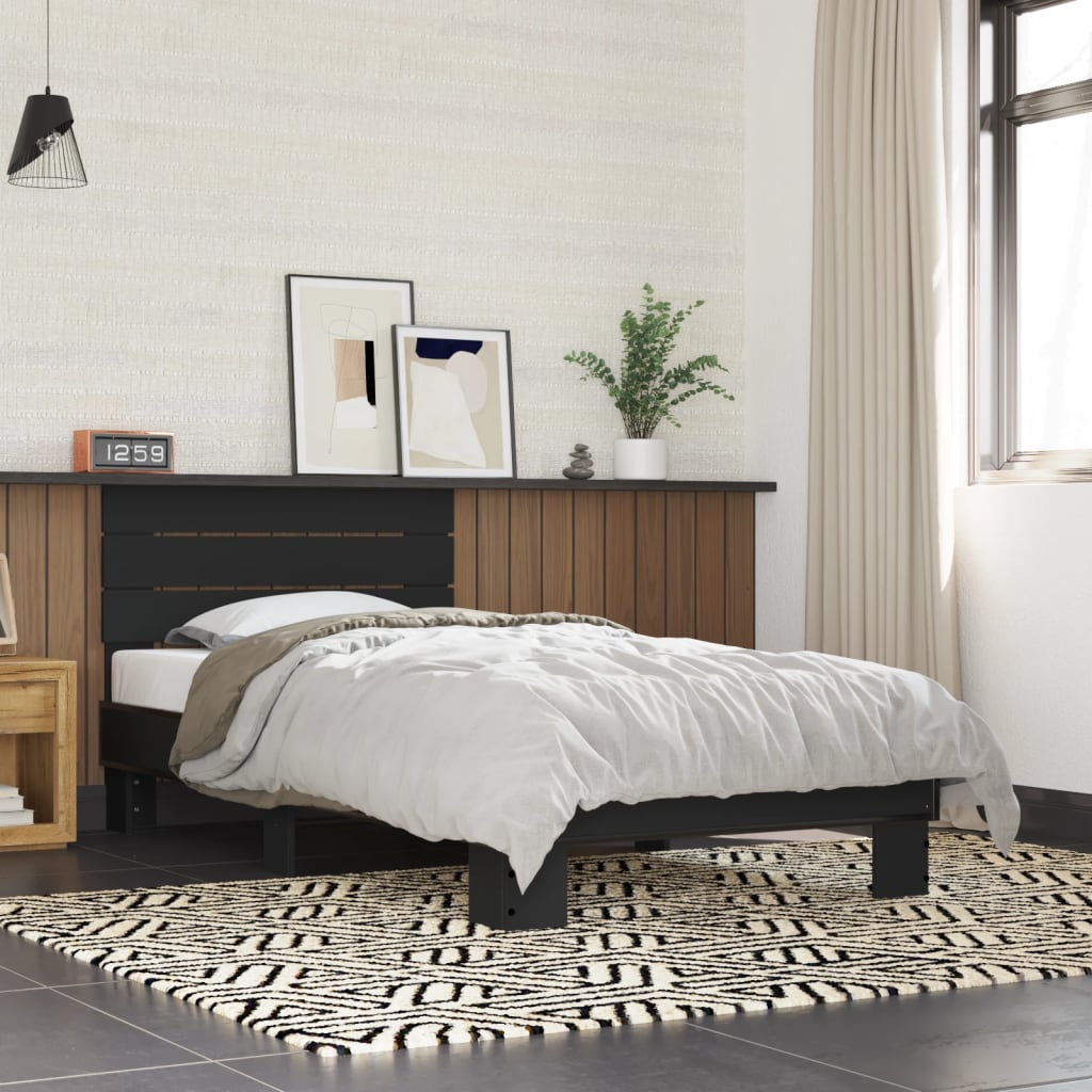 Cadre de lit sans matelas noir 75x190 cm - XIOS