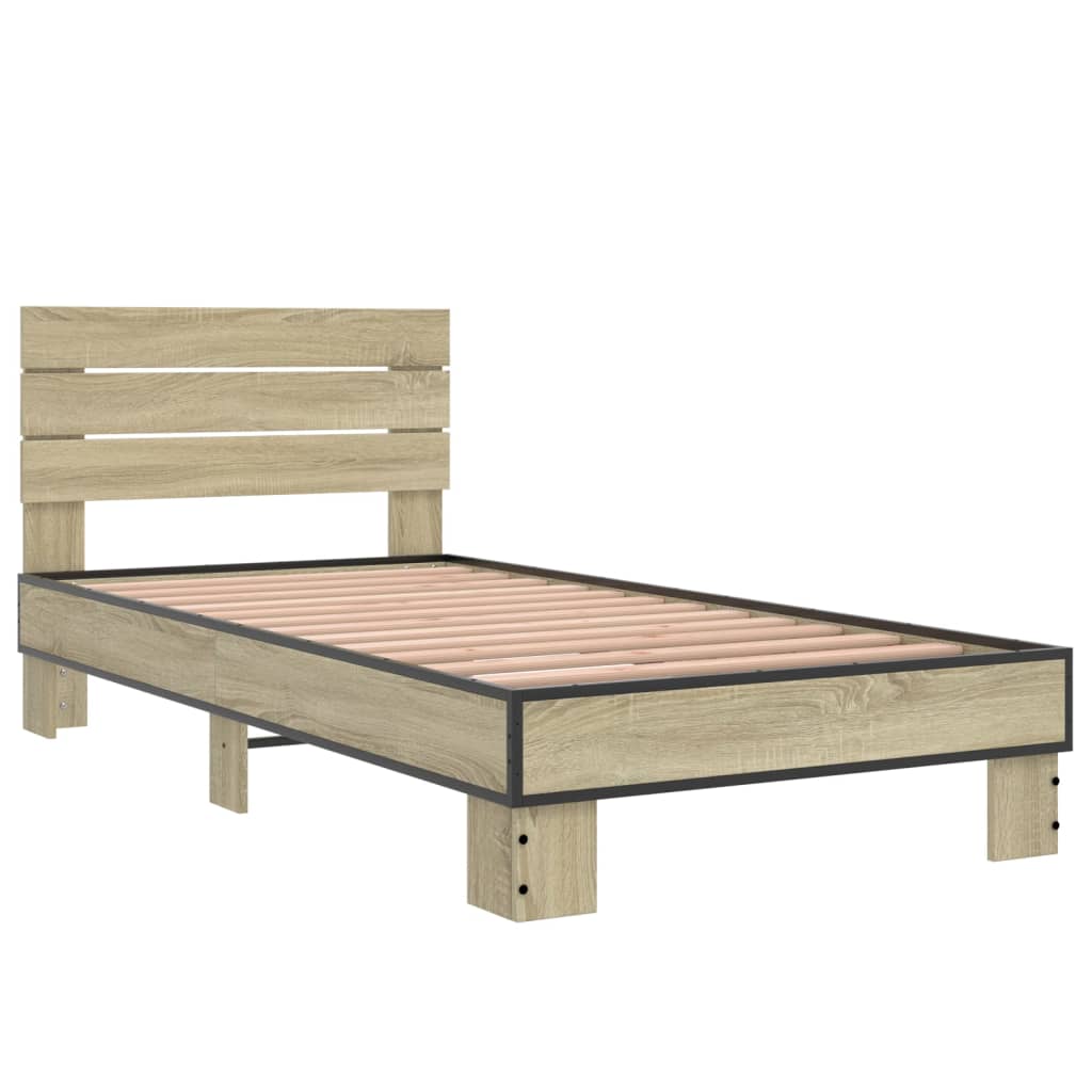 Cadre de lit sans matelas chêne sonoma 75x190 cm - XIOS
