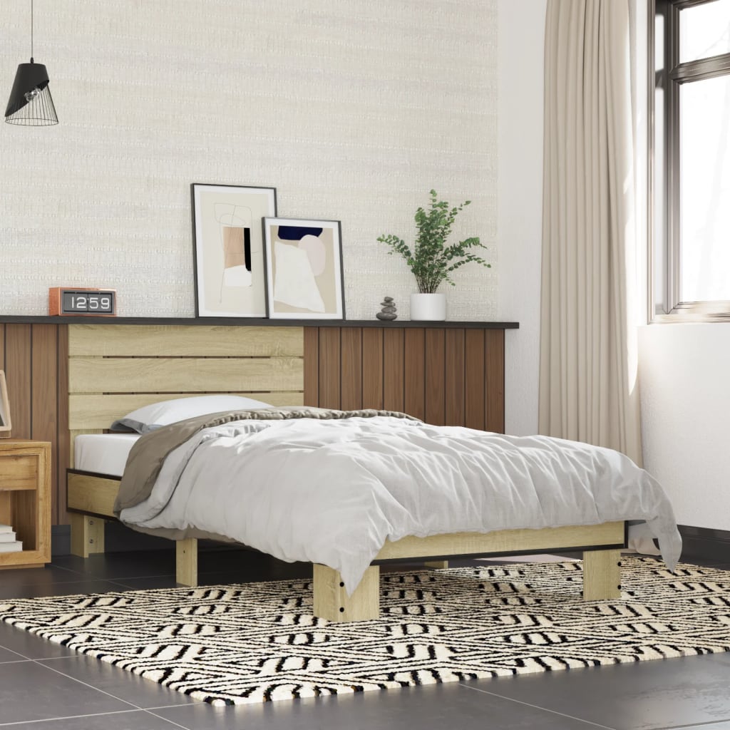 Cadre de lit sans matelas chêne sonoma 75x190 cm - XIOS