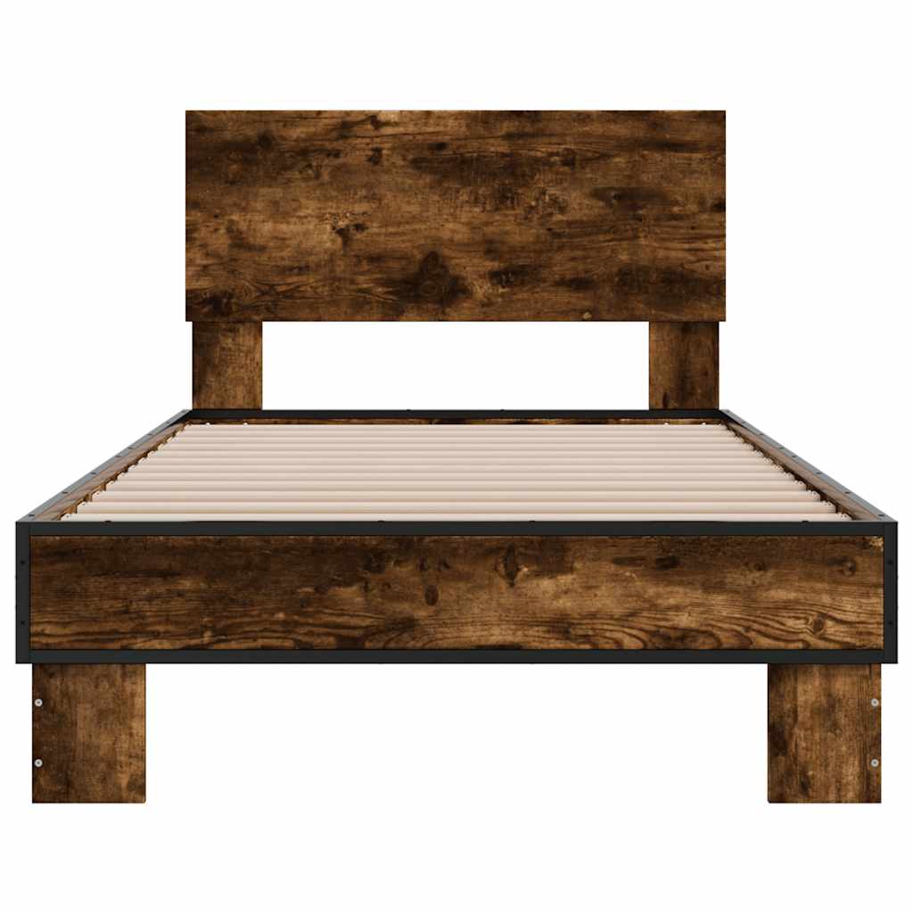 Cadre de lit sans matelas chêne fumé 90x200 cm - XIOS
