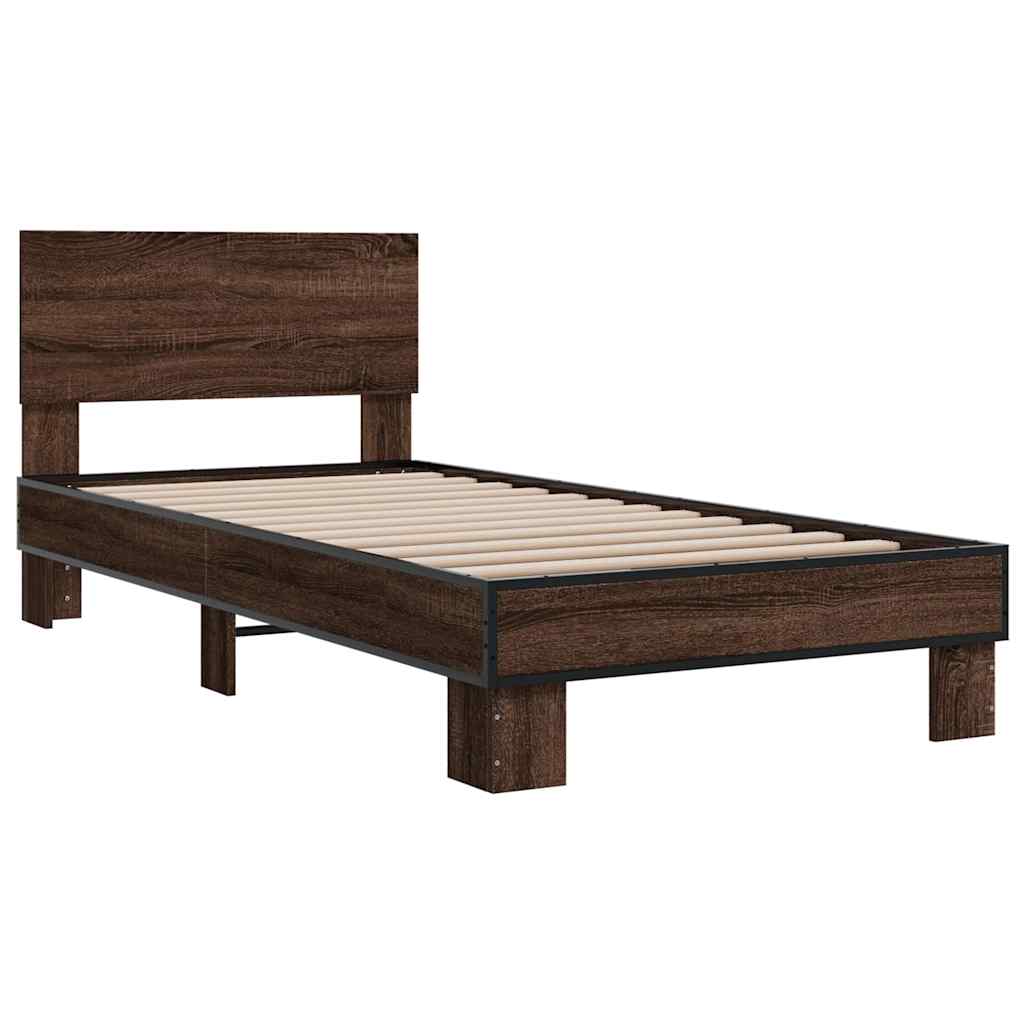 Cadre de lit sans matelas chêne marron 90x200 cm - XIOS