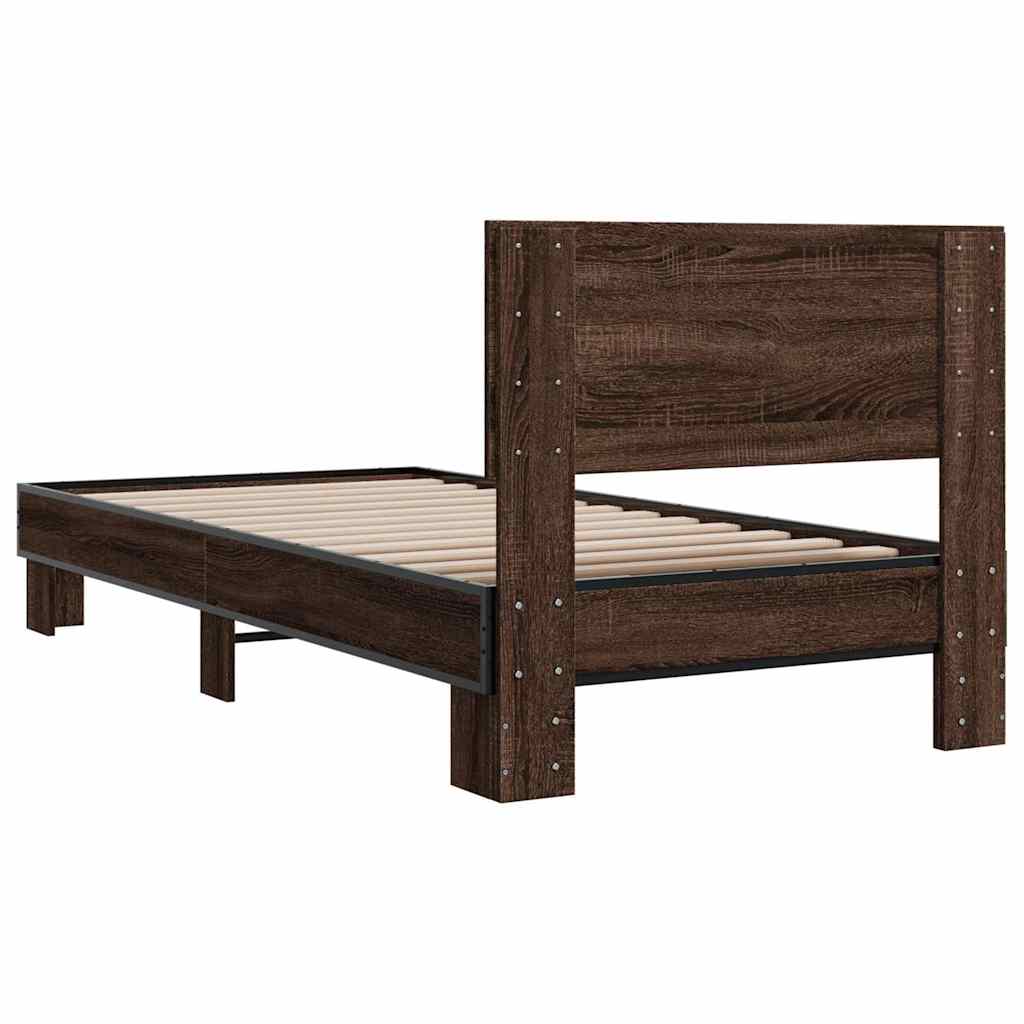 Cadre de lit sans matelas chêne marron 90x200 cm - XIOS