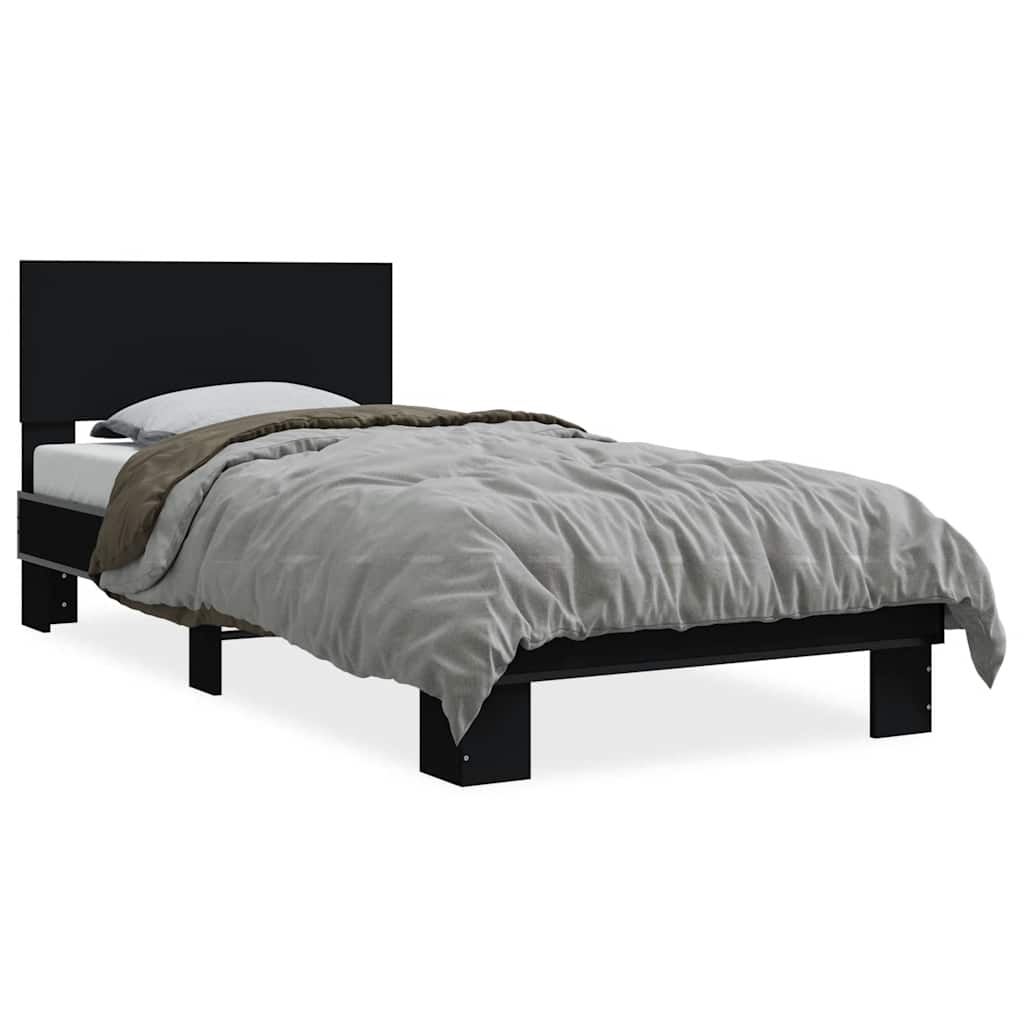 Cadre de lit sans matelas noir 75x190 cm - XIOS