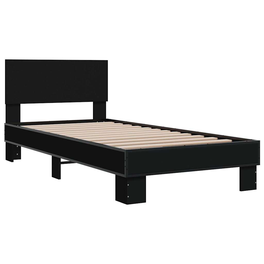 Cadre de lit sans matelas noir 75x190 cm - XIOS