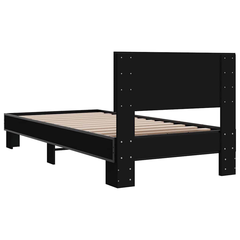 Cadre de lit sans matelas noir 75x190 cm - XIOS