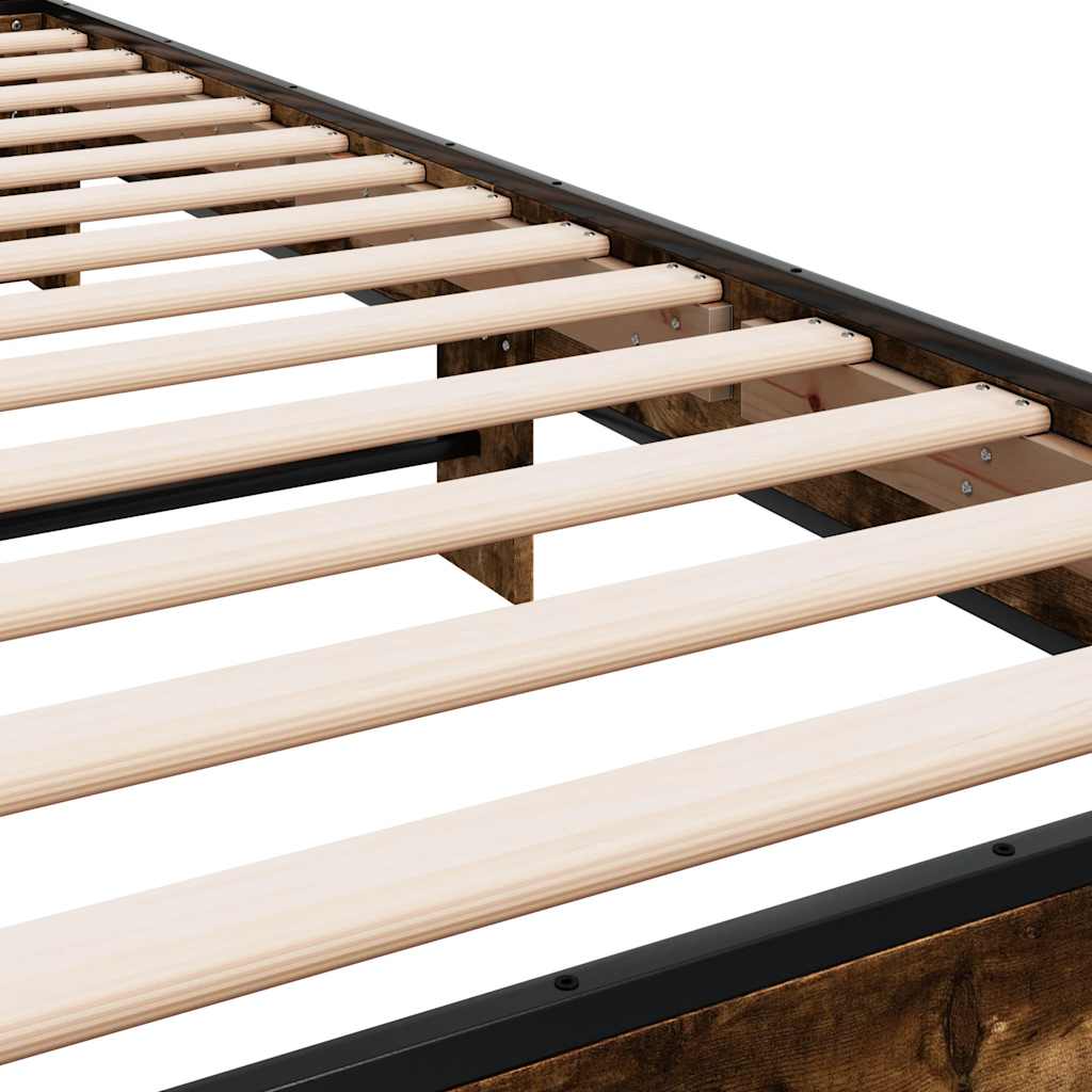 Cadre de lit sans matelas chêne fumé 75x190 cm - XIOS