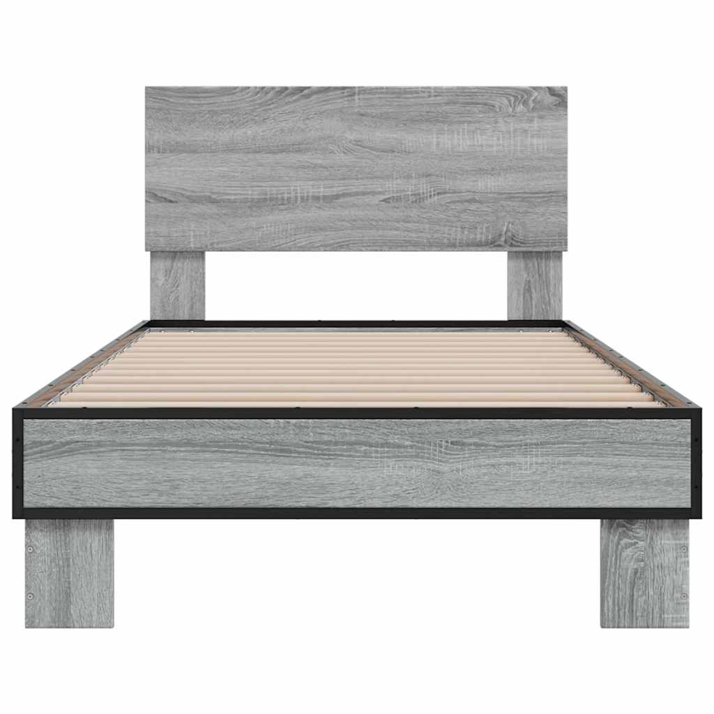 Cadre de lit sans matelas sonoma gris 75x190 cm - XIOS