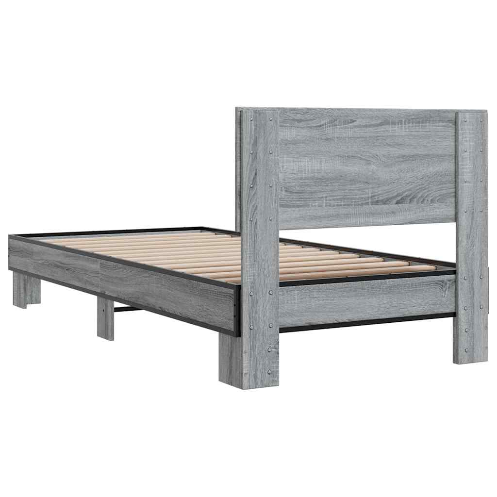 Cadre de lit sans matelas sonoma gris 75x190 cm - XIOS