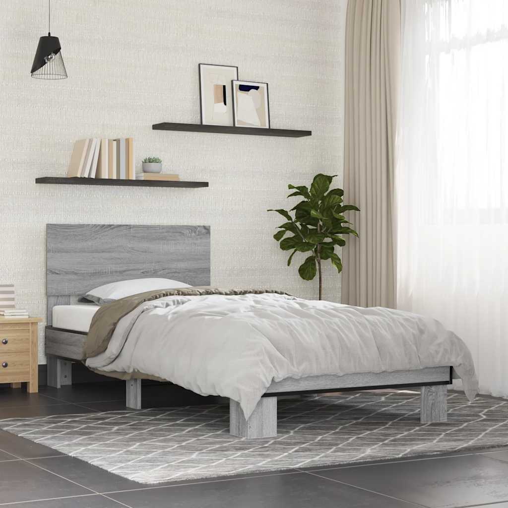 Cadre de lit sans matelas sonoma gris 75x190 cm - XIOS