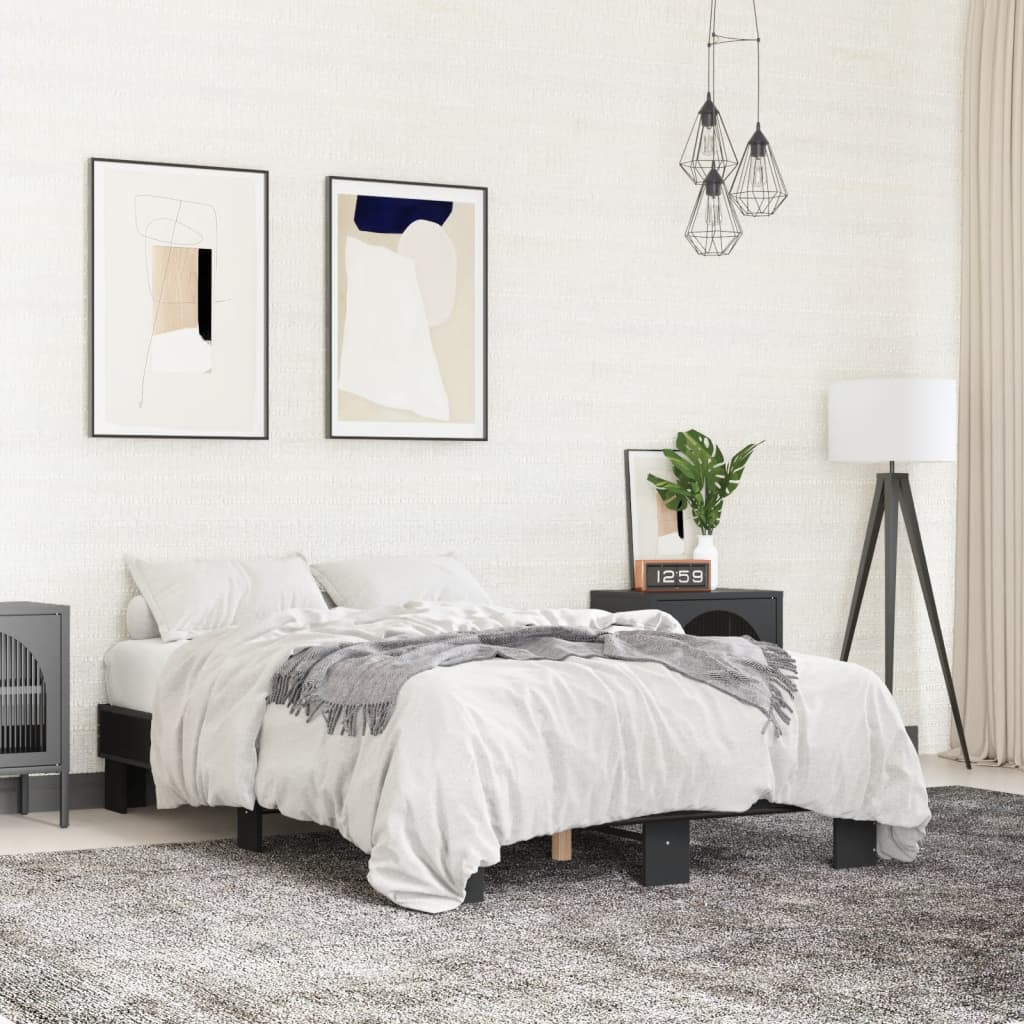 Cadre de lit sans matelas noir 140x200 cm - XIOS