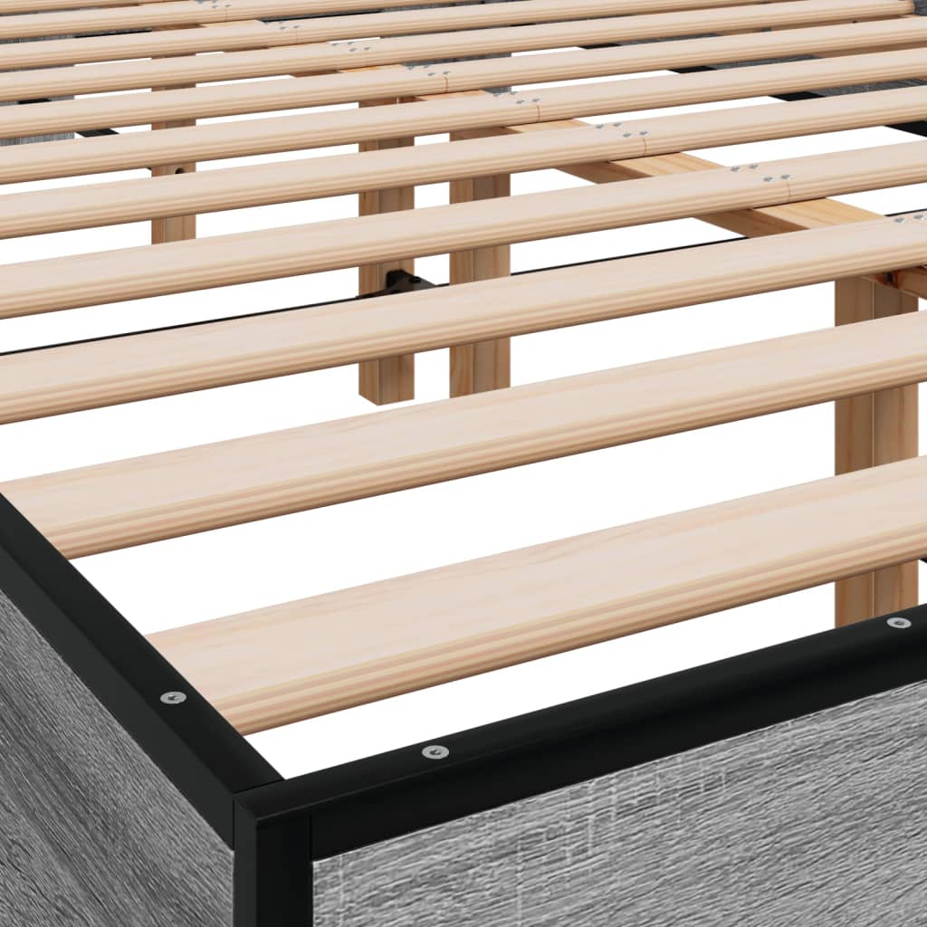 Cadre de lit sans matelas sonoma gris 140x200 cm - XIOS