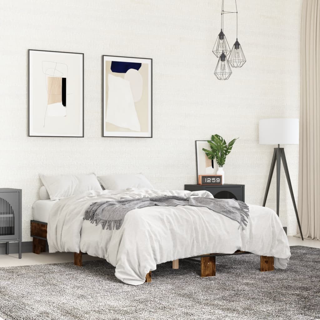 Cadre de lit sans matelas chêne fumé 120x200 cm - XIOS