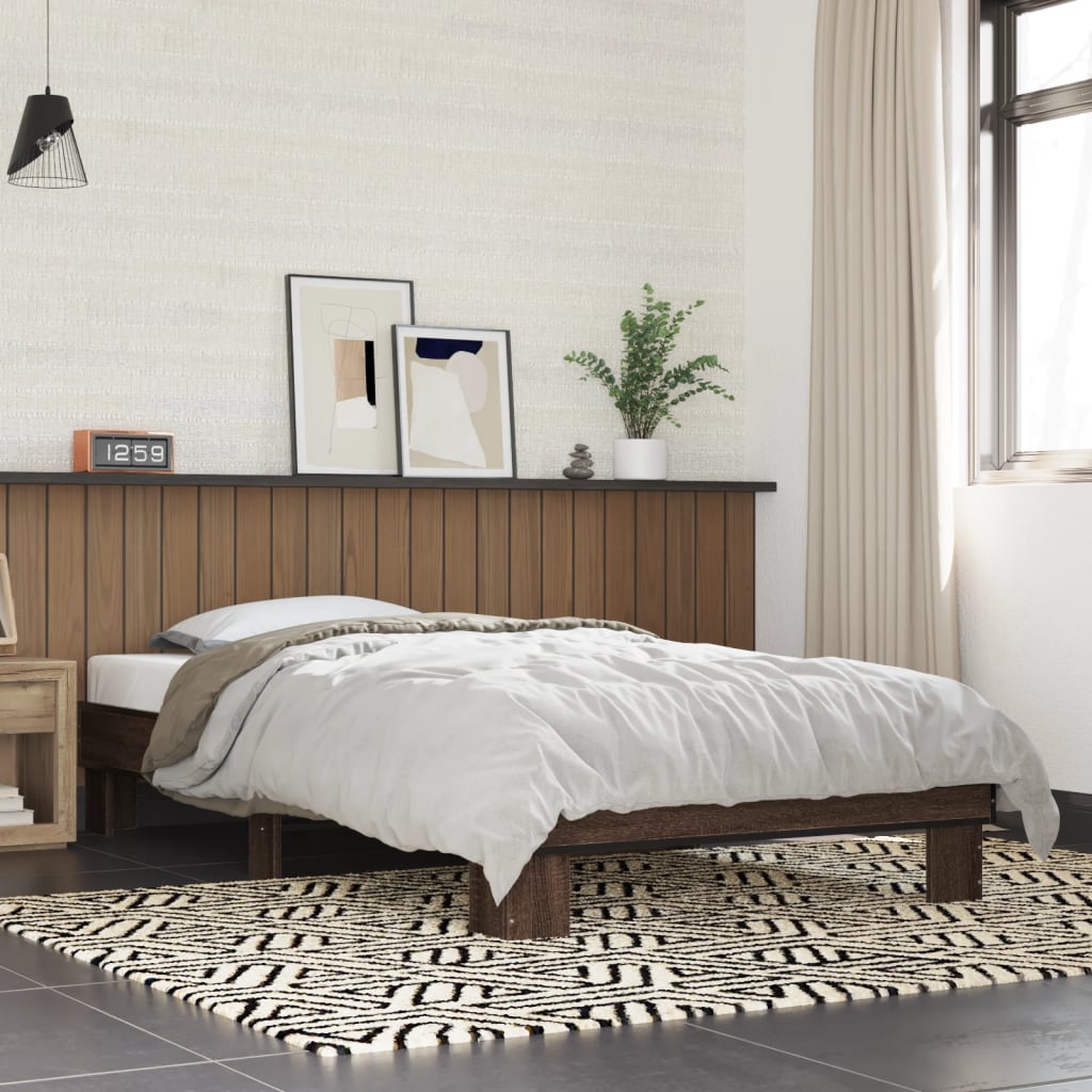 Cadre de lit sans matelas chêne marron 100x200 cm - XIOS