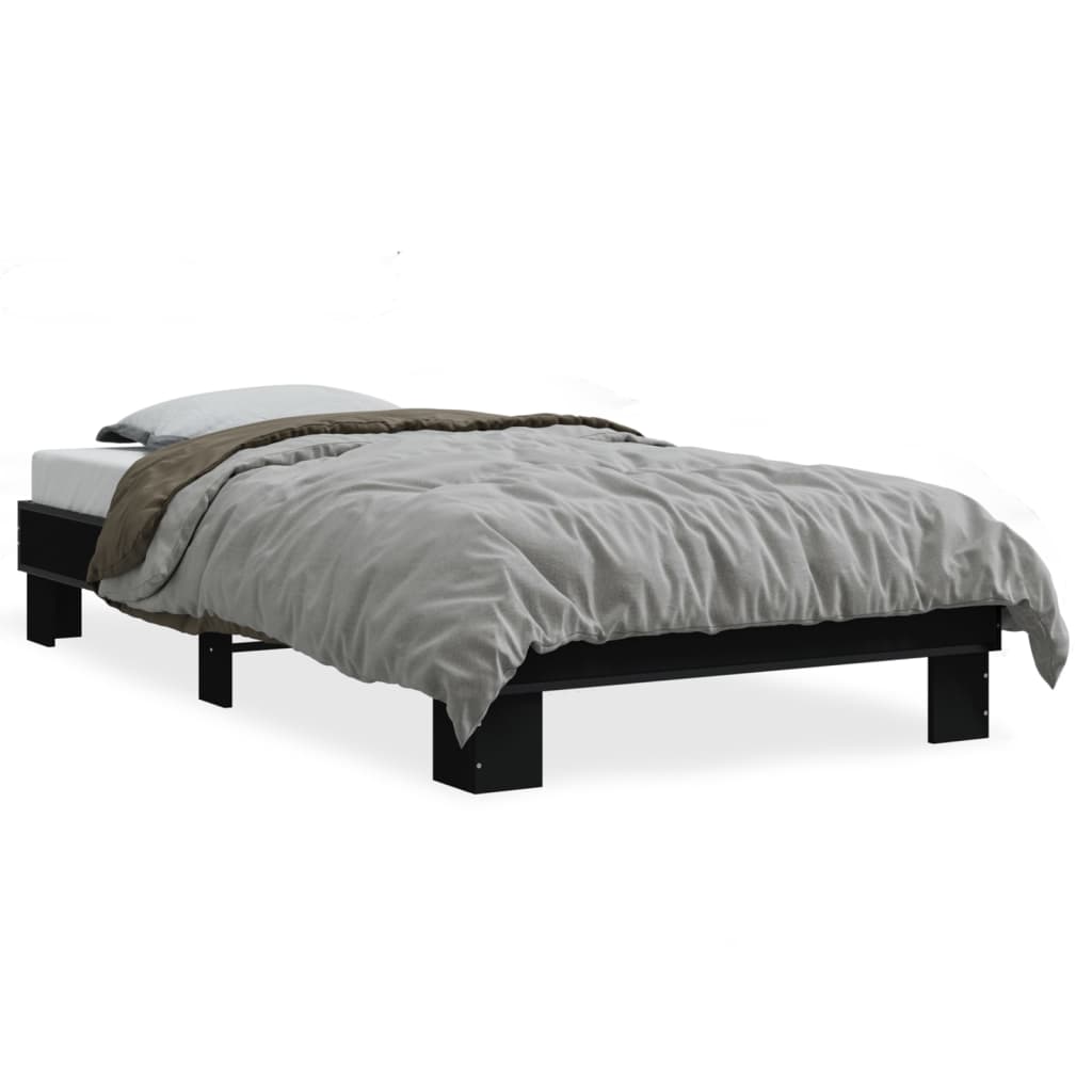 Cadre de lit sans matelas noir 75x190 cm - XIOS
