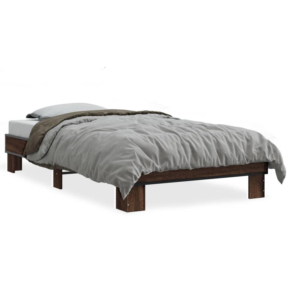 Cadre de lit sans matelas chêne marron 75x190 cm - XIOS